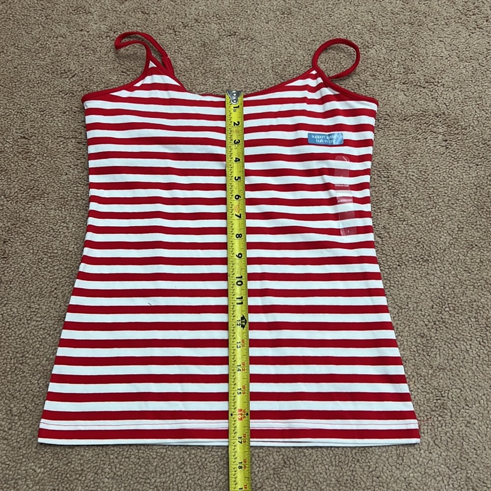 NWT Gap Red & White Strip Cami Tank Top small - Picture 5 of 7